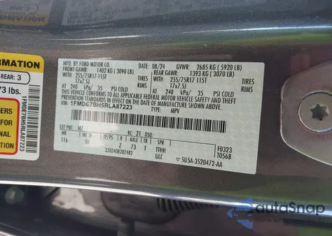 2024 Ford Bronco Big Bend from USA, damaged, VIN 1FMDE7BH5RLA87223